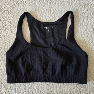 Year of Ours Black Ribbed Sports Bra - Size Small